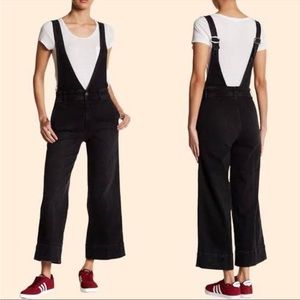 Free people wide flare overalls